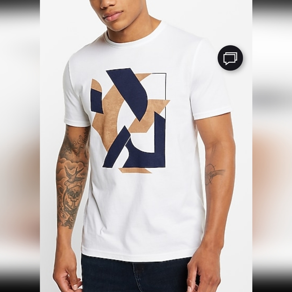 Abstract jigsaw graphic tee